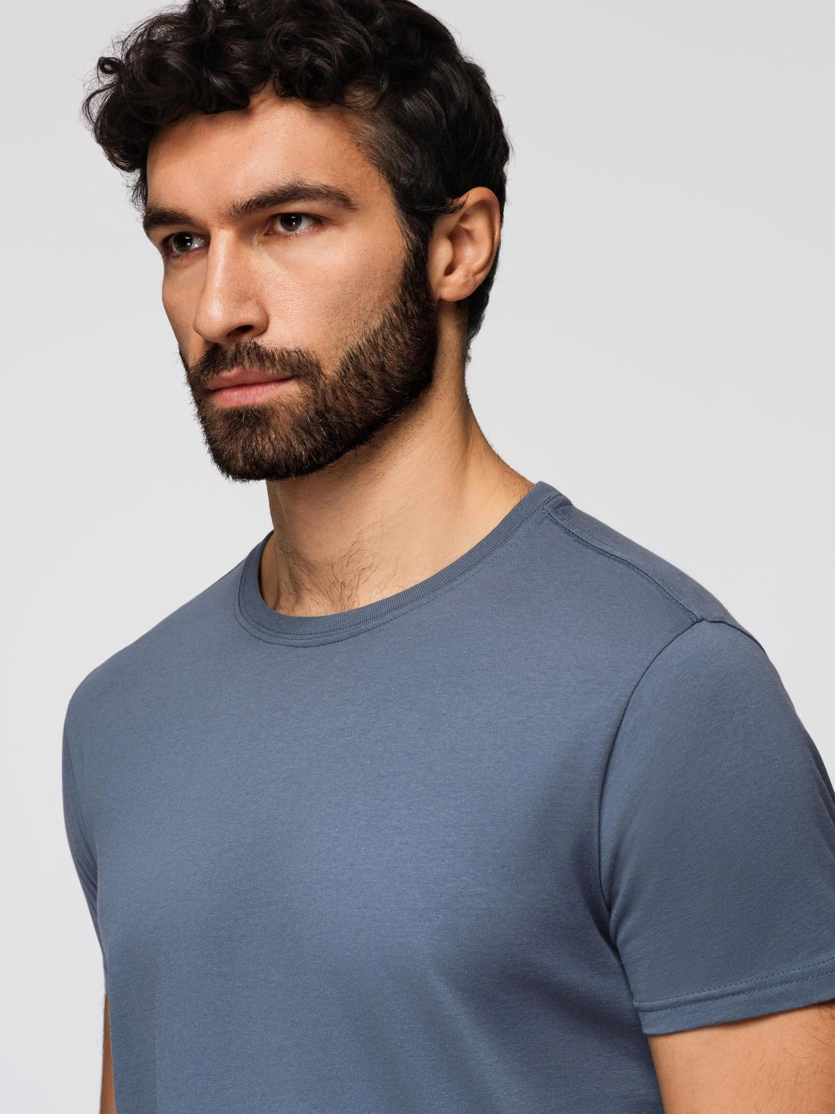 Ombre BASIC men's classic cotton T-shirt - blue denim