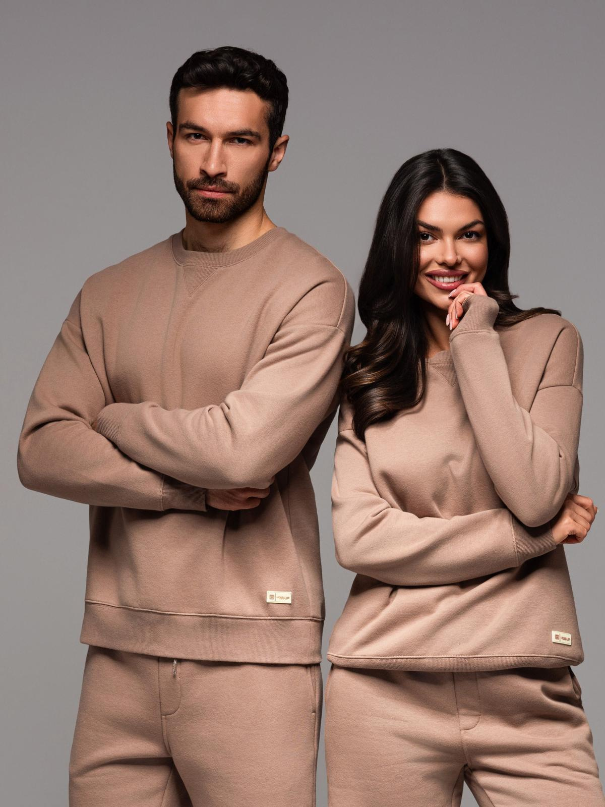Ombre Classic unisex sweatshirt with round neckline - brown
