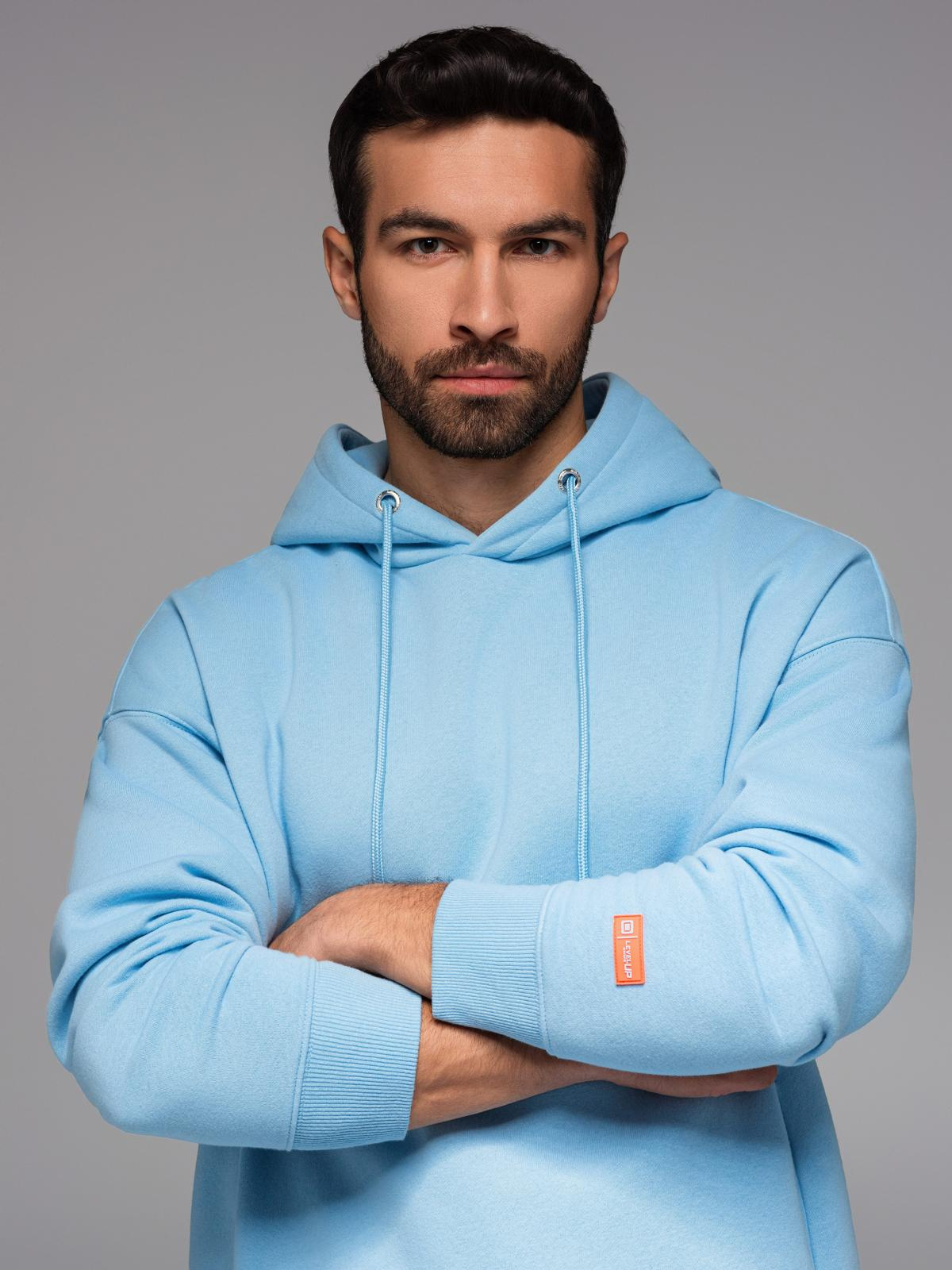 Ombre Unisex sweatshirt with hood and pockets - blue