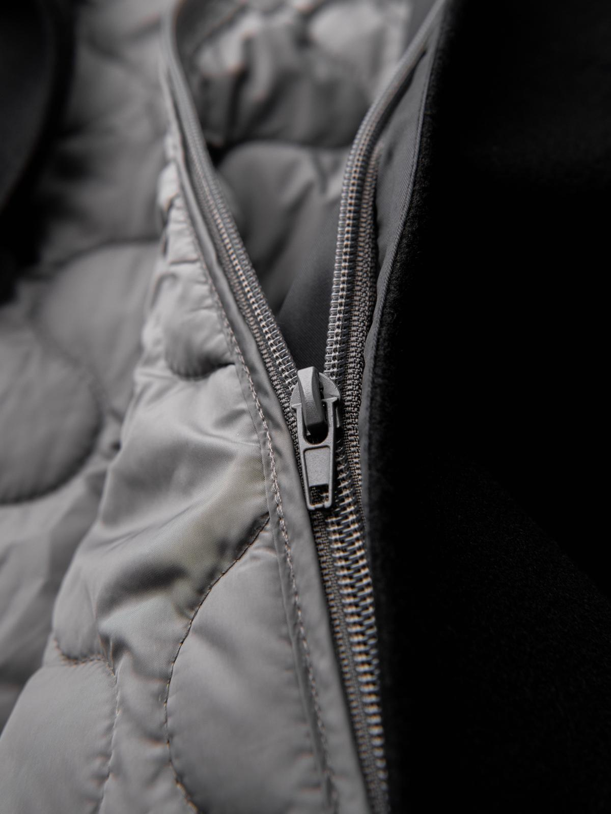 Palton negru bărbătesc cu guler