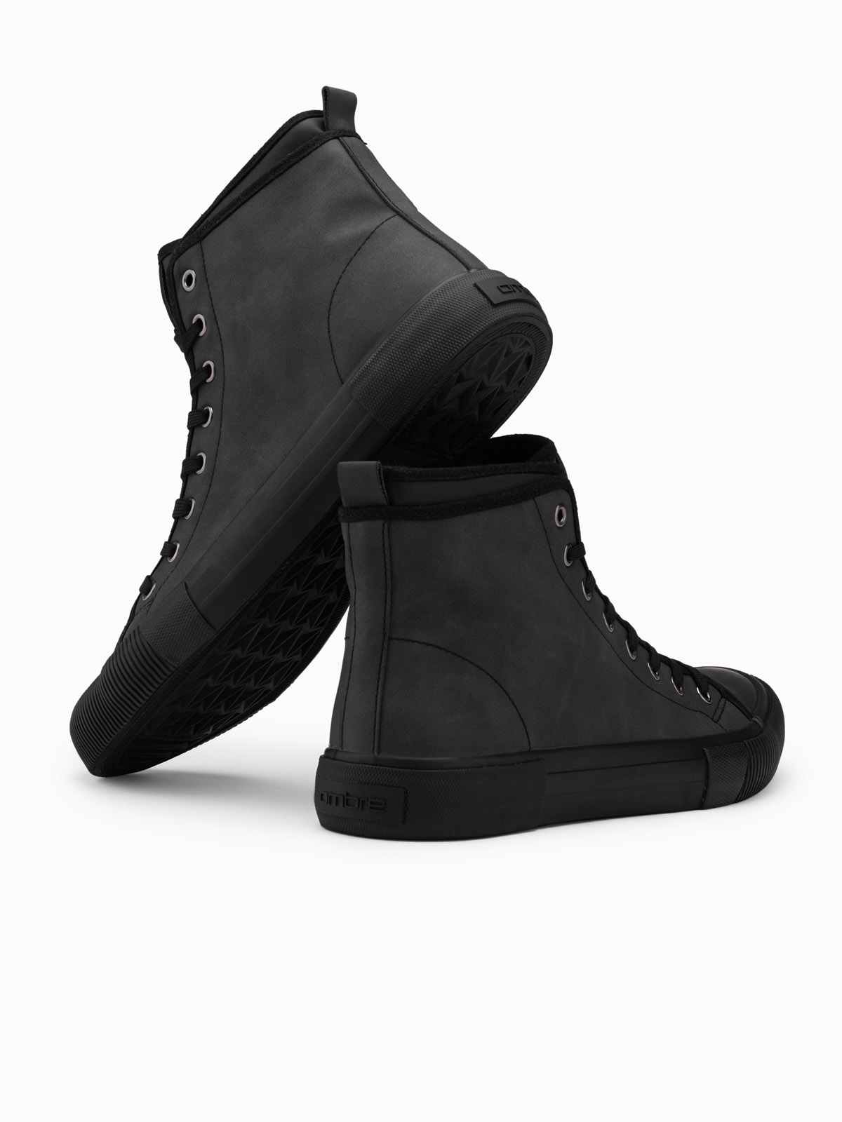 Ombre Men&#039;s high-top sneakers with decorative upper - graphite
