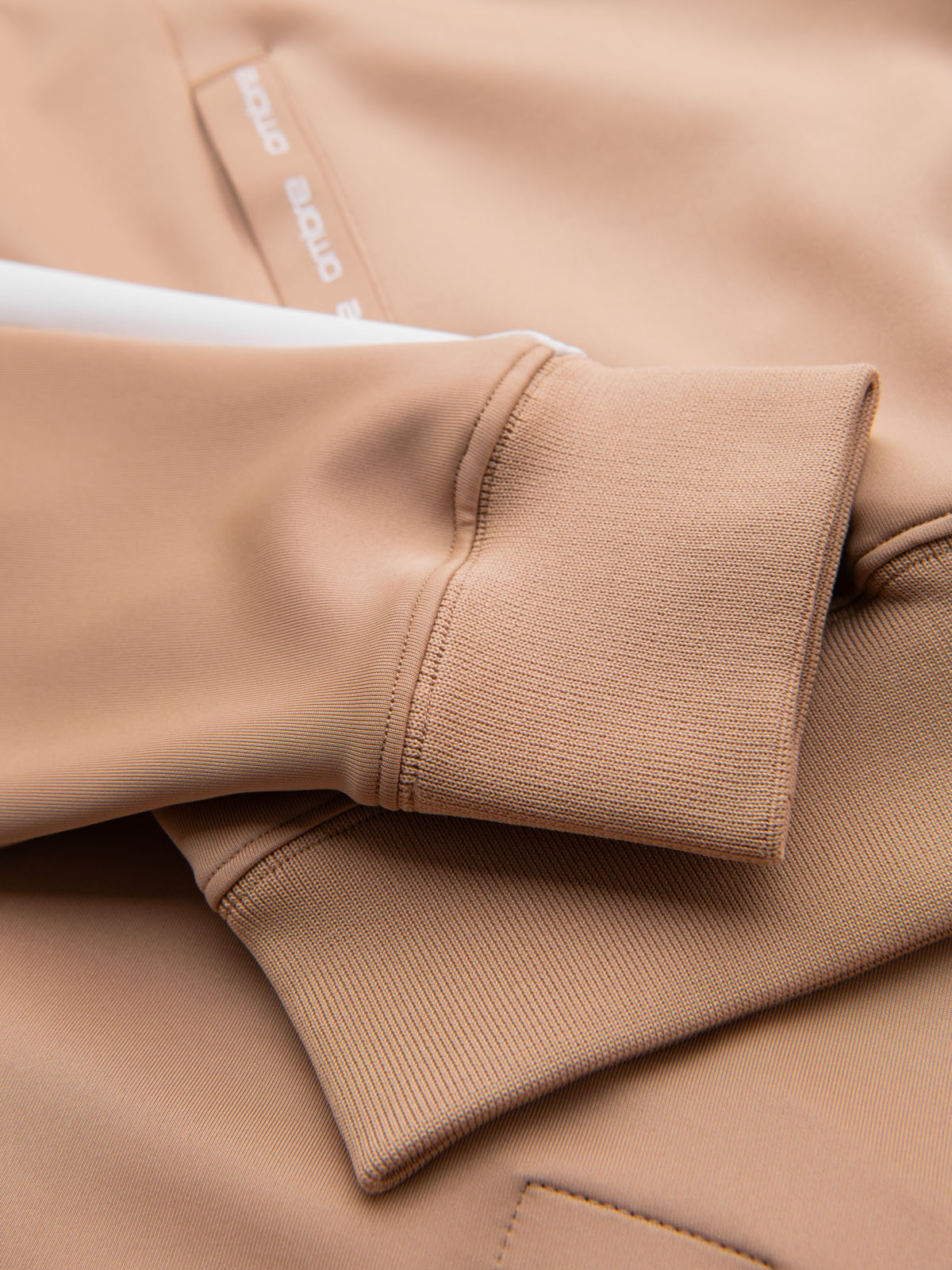 Ombre Unzipped men's hooded sweatshirt with piping - beige