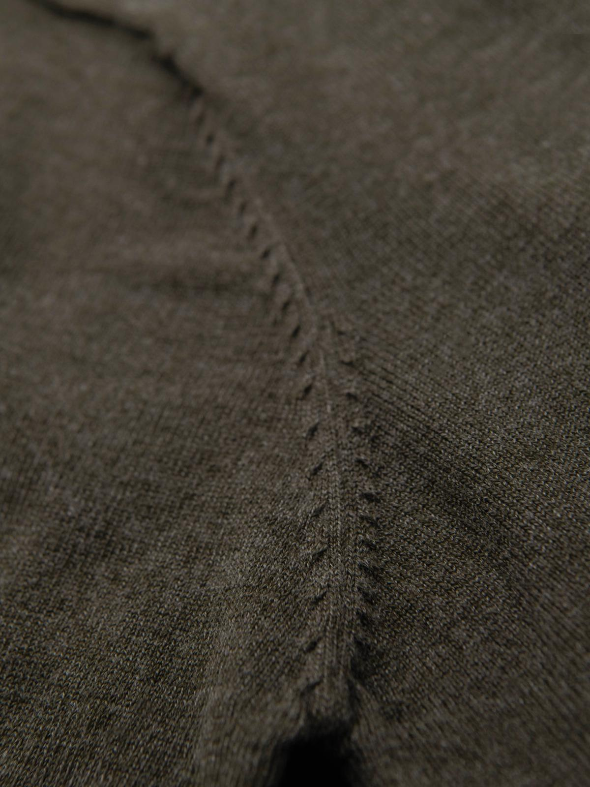 Ombre Men&#039;s BASIC viscose classic sweater with round neckline - olive melange