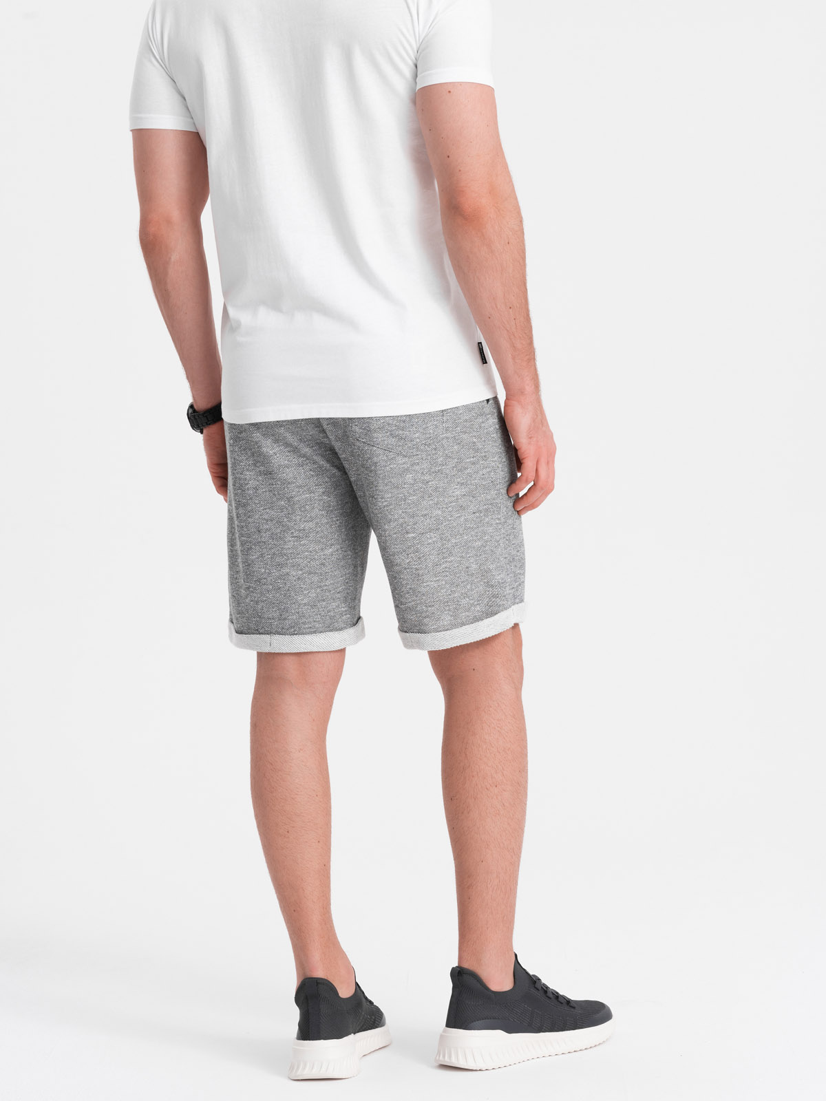 Ombre Men's LOOSE FIT melange fabric shorts - gray
