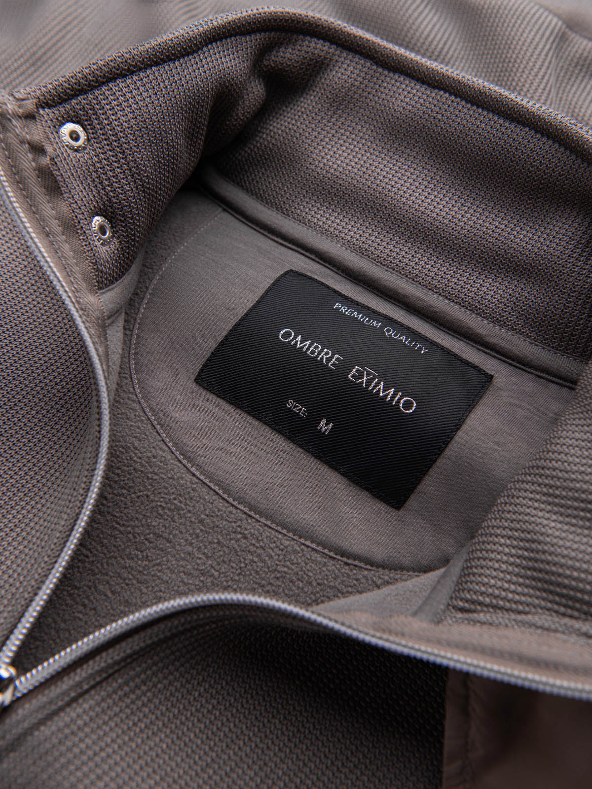 Ombre Men&#039;s jacket with high collar and fleece interior - ash