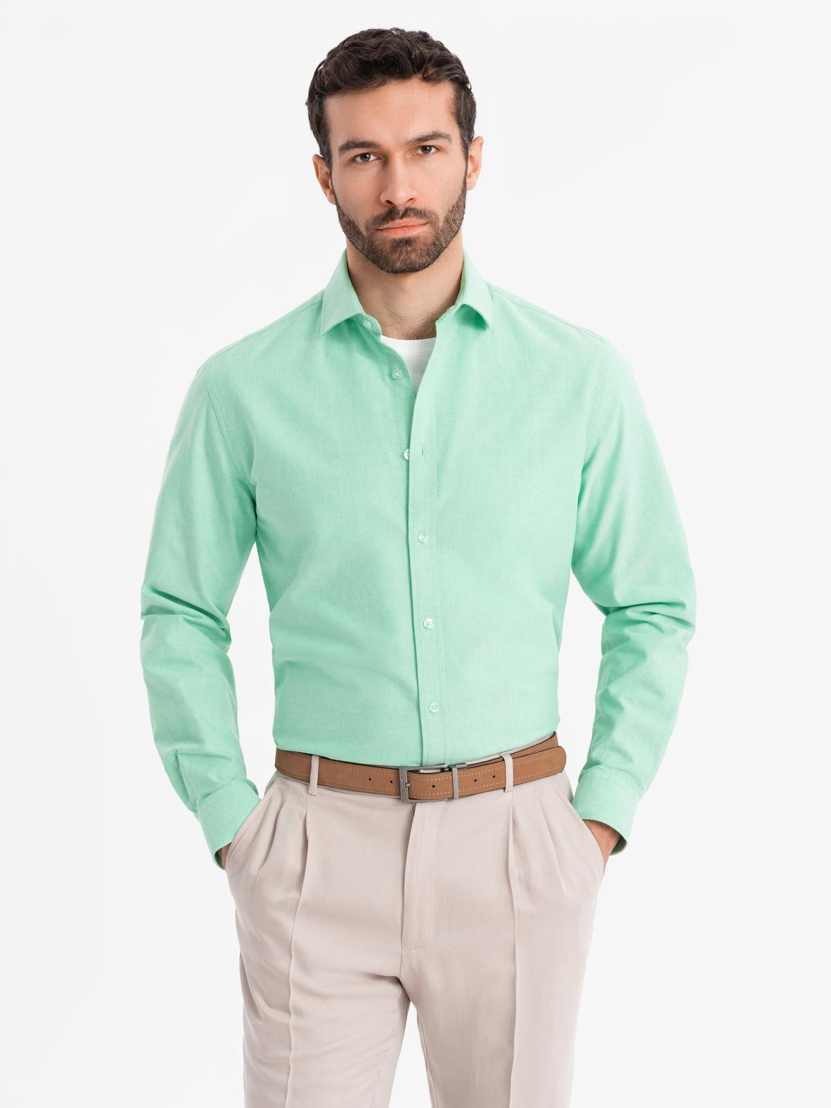 Ombre Men&#039;s pastel cotton oxford shirt - mint