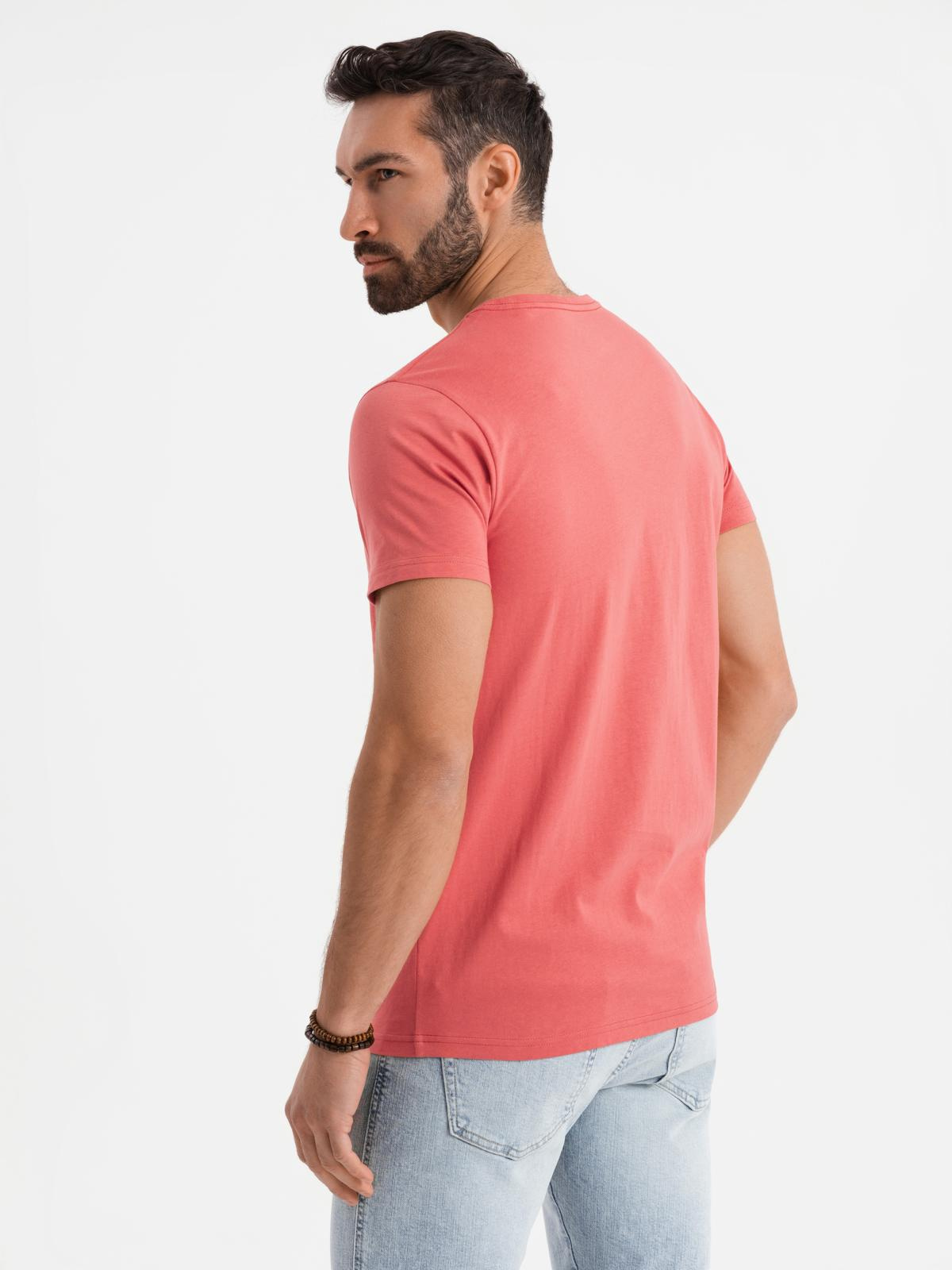 Ombre BASIC men's classic cotton T-shirt - coral