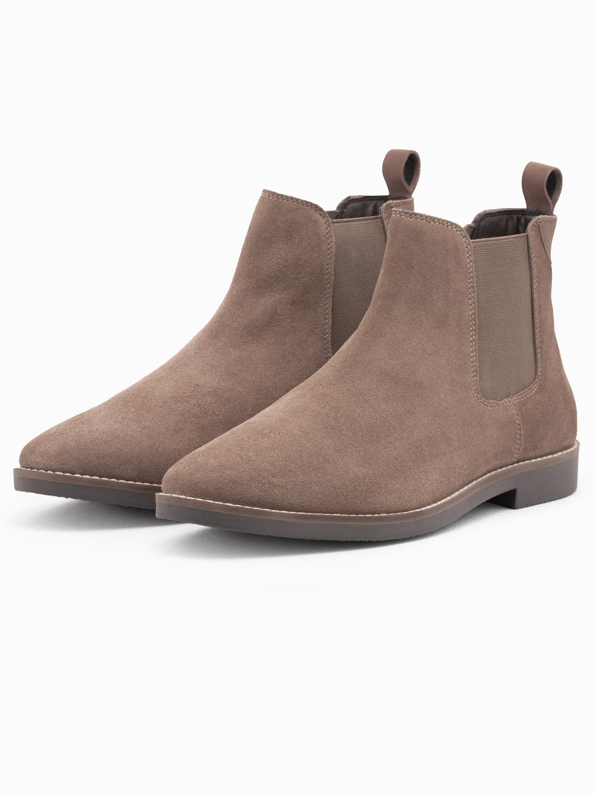 Ombre Men's leather boots - dark beige