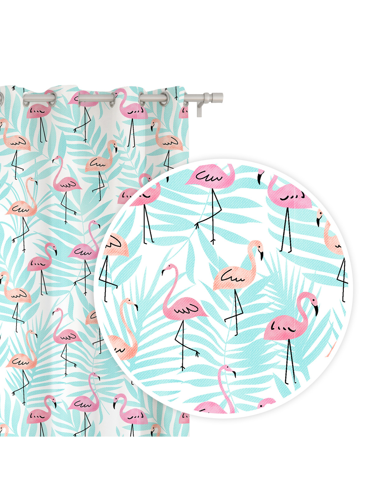 Edoti Curtain In Flamingos 140x250 A500