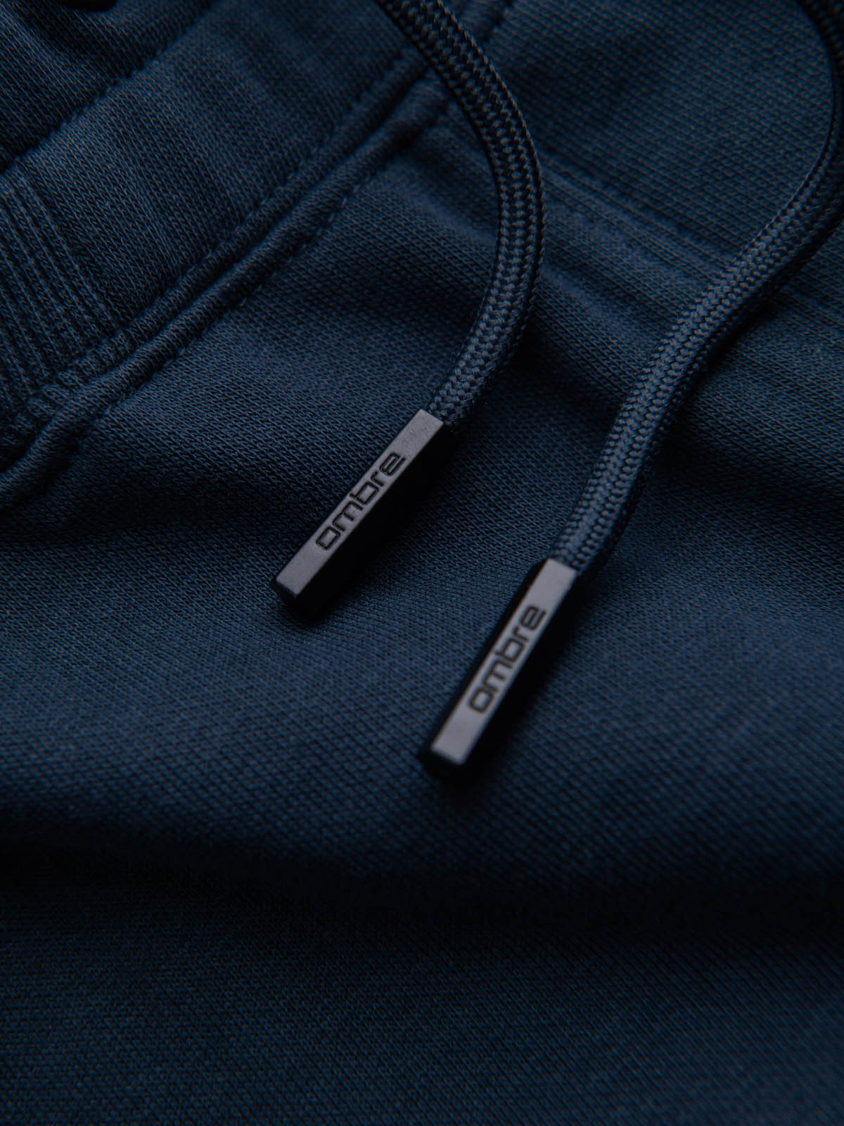 Ombre Men&#039;s pre-knee BASIC sweat shorts - navy blue