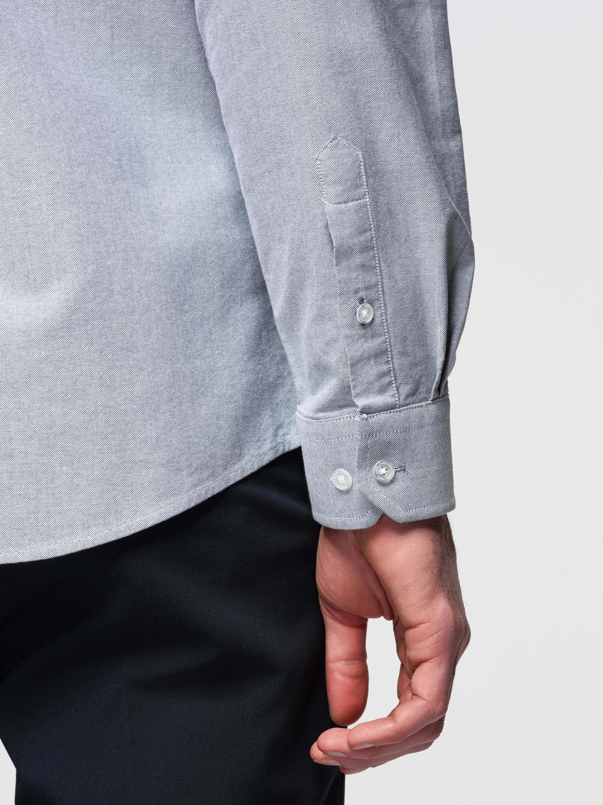 Ombre Elegant men's oxford shirt with embroidery - light grey