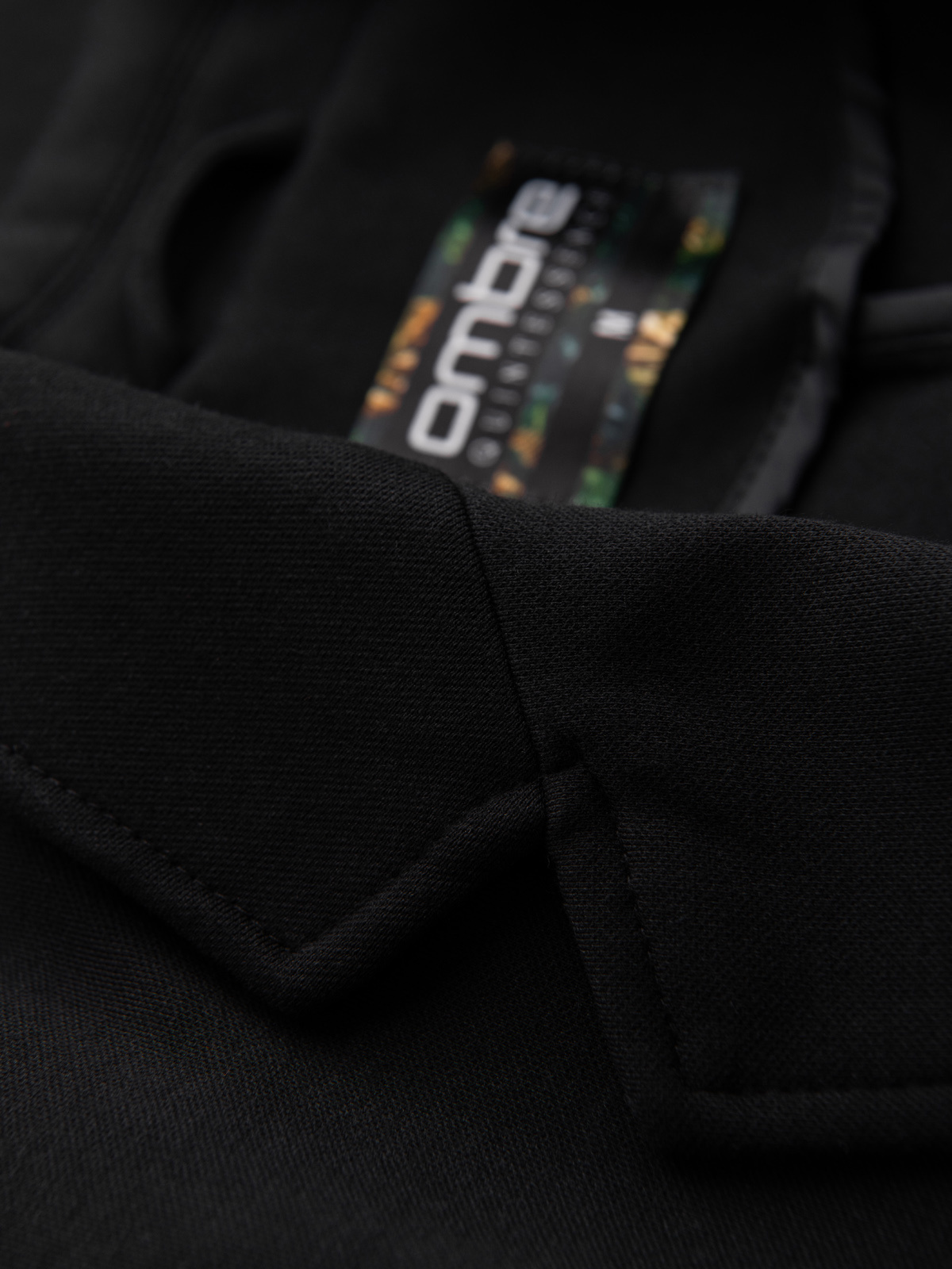 Ombre Men's SLIM knit jacket with subtle texture - black