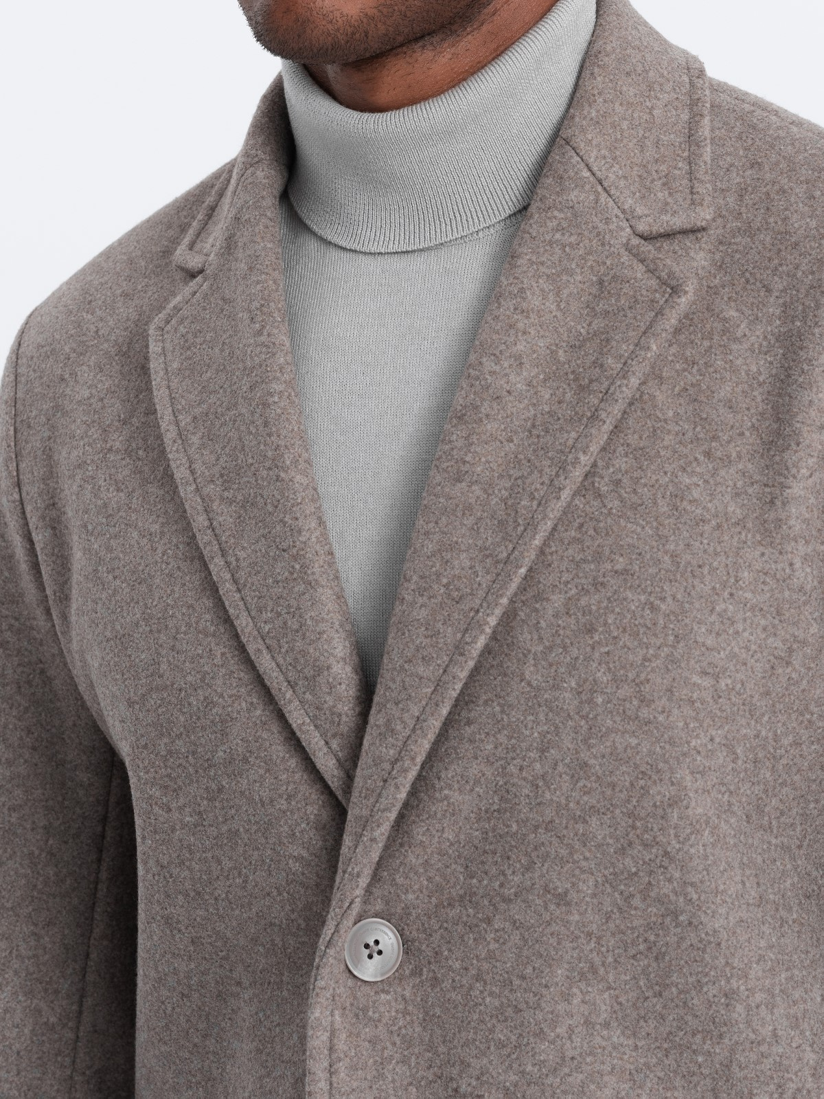 Ombre Men&#039;s lightweight single-breasted coat - light brown