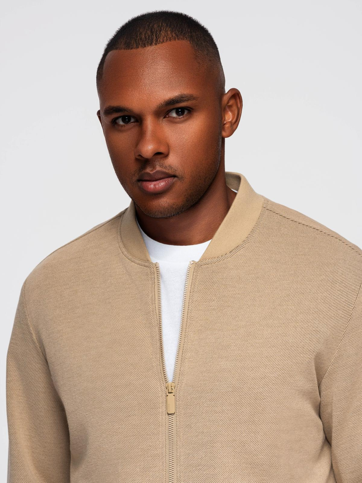 Ombre Men&#039;s raglan sleeve bomber jacket - warm beige