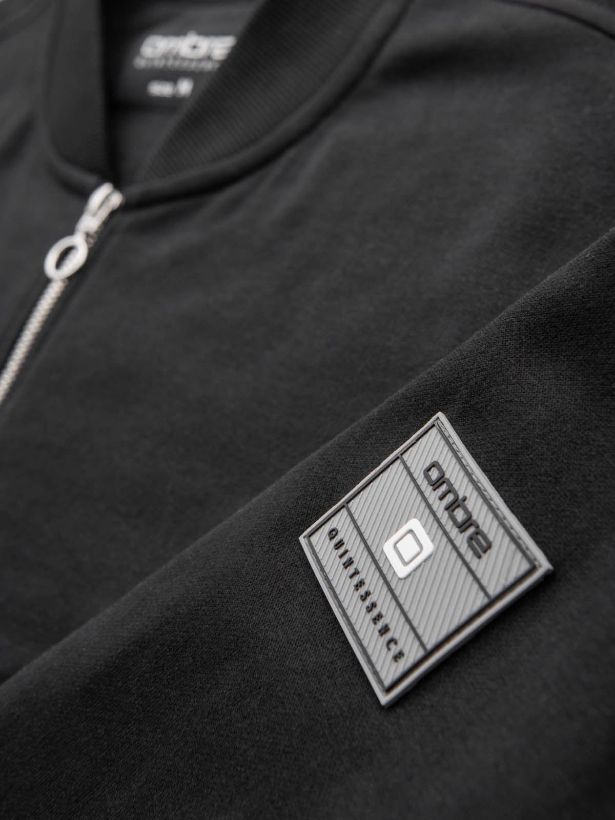 Ombre Cotton unbuttoned men&#039;s sweatshirt bomber - black