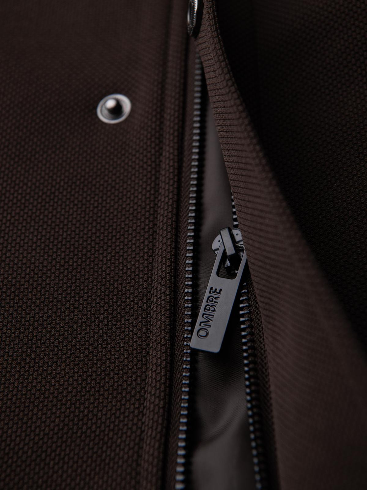 Ombre Structured fitted coat for men with high collar - dark brown