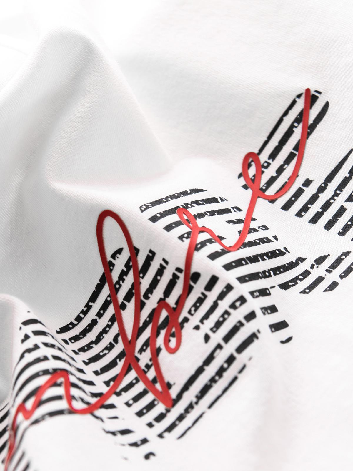 Ombre Men's cotton t-shirt with double printed logo - white