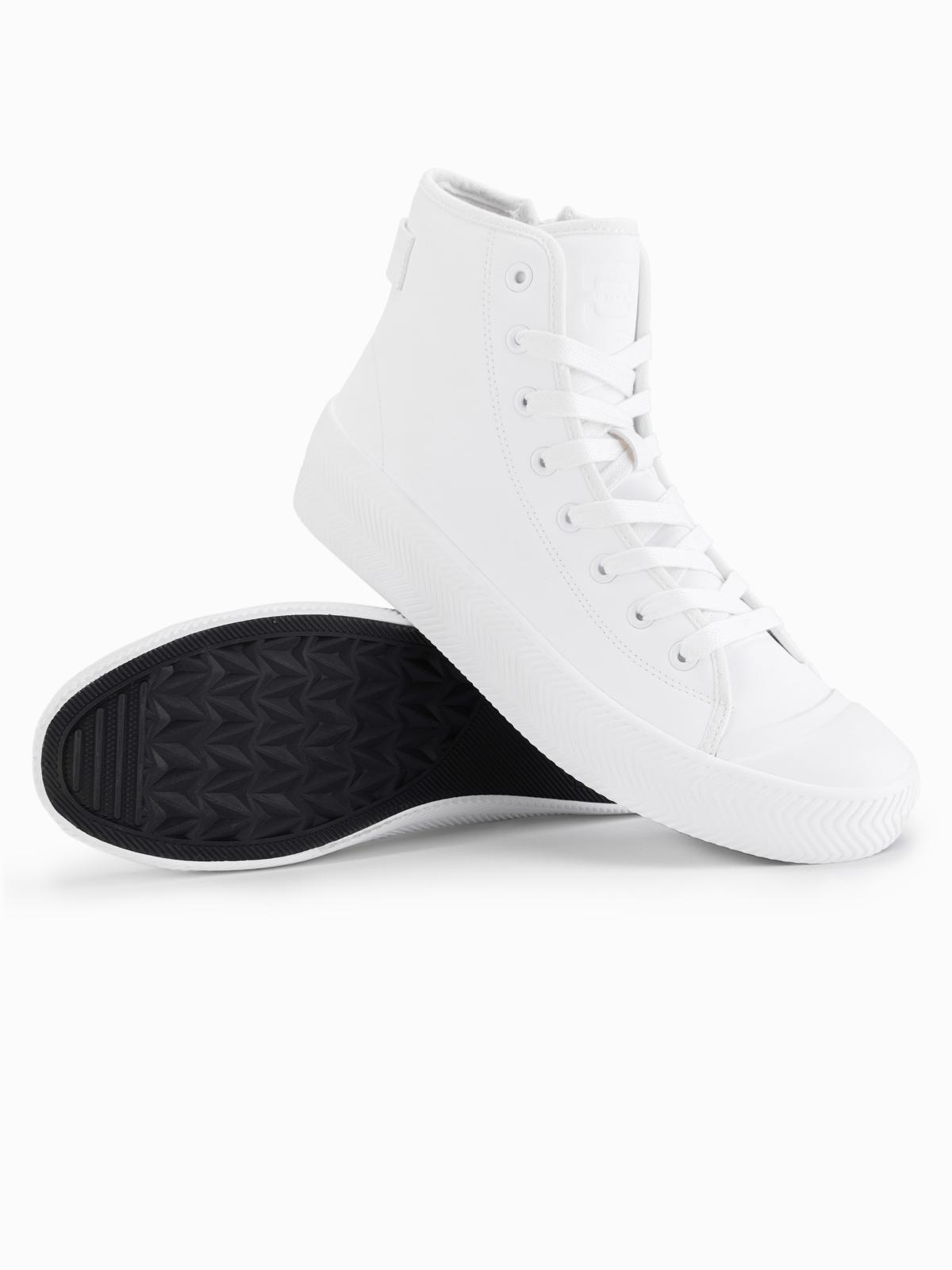 Ombre Men's high-top sneakers with zipper for easy on - white