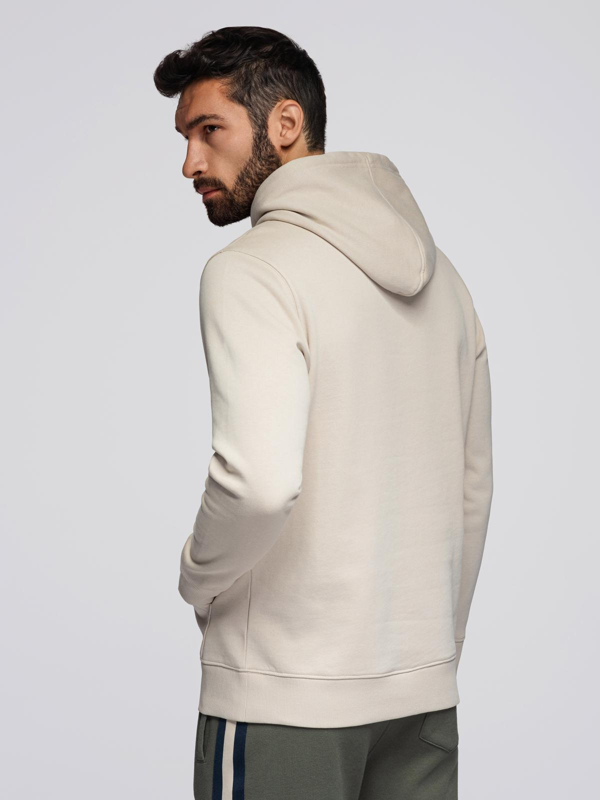 Ombre Men&#039;s kangaroo hooded sweatshirt - light beige