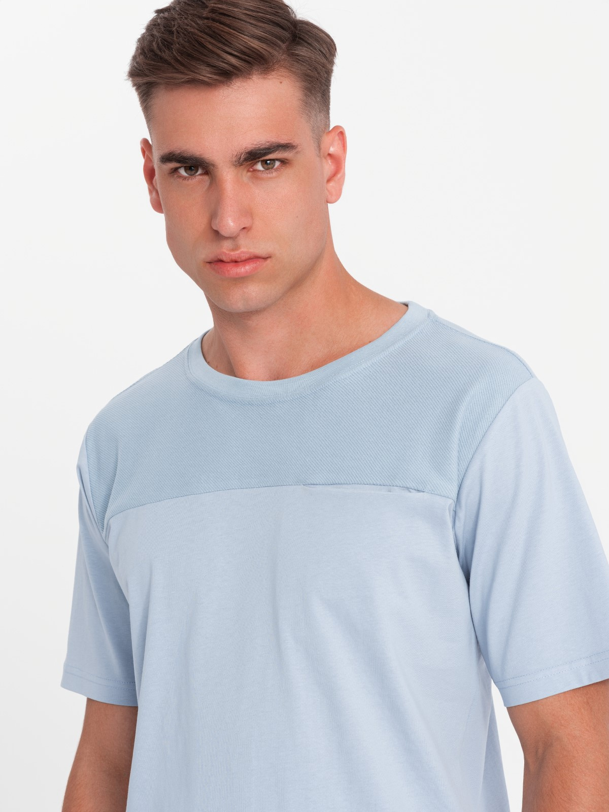 Ombre Men's LOOSE FIT t-shirt with pocket - blue