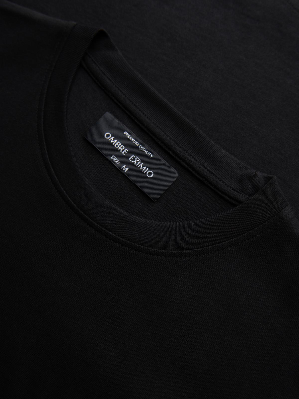 Ombre Men's cotton T-shirt with jewelry applique on chest - black