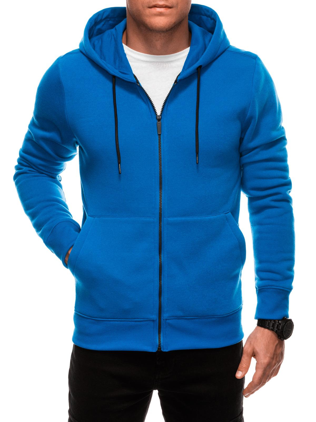 Edoti Unzipped men&#039;s BASIC hooded sweatshirt - blue