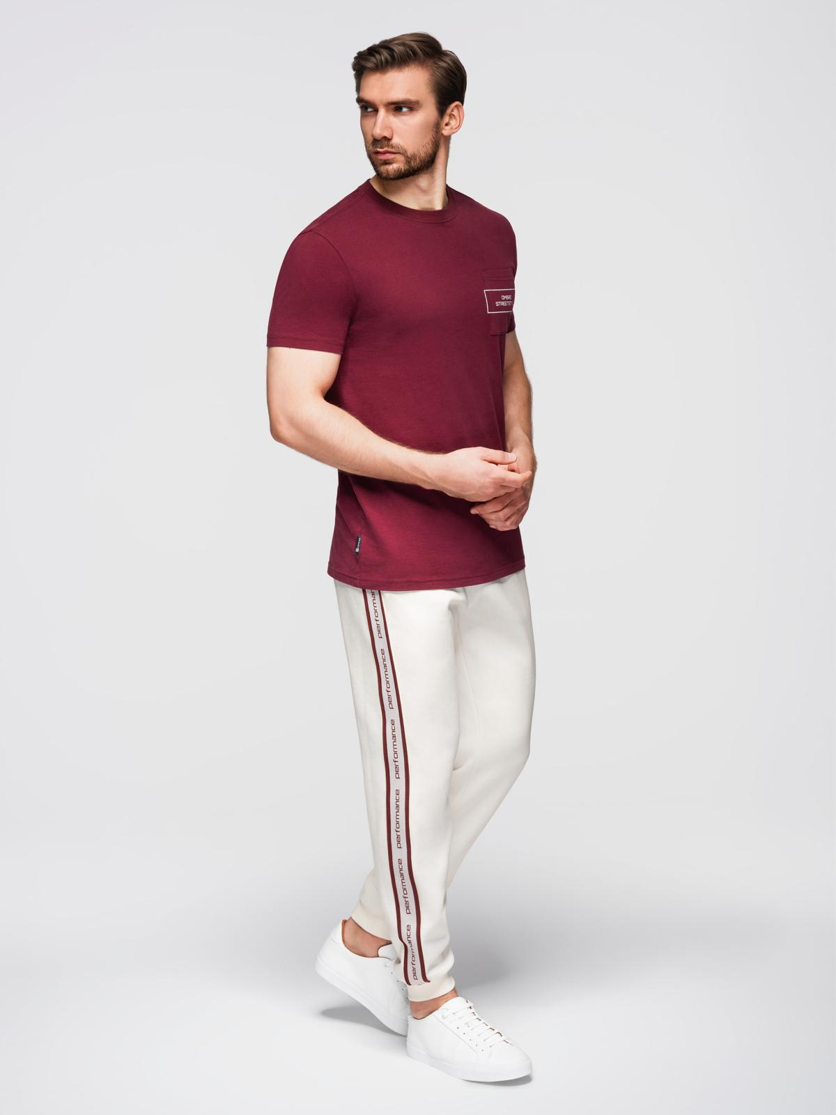 Ombre Men&#039;s sport jogger pants with stripes - cream