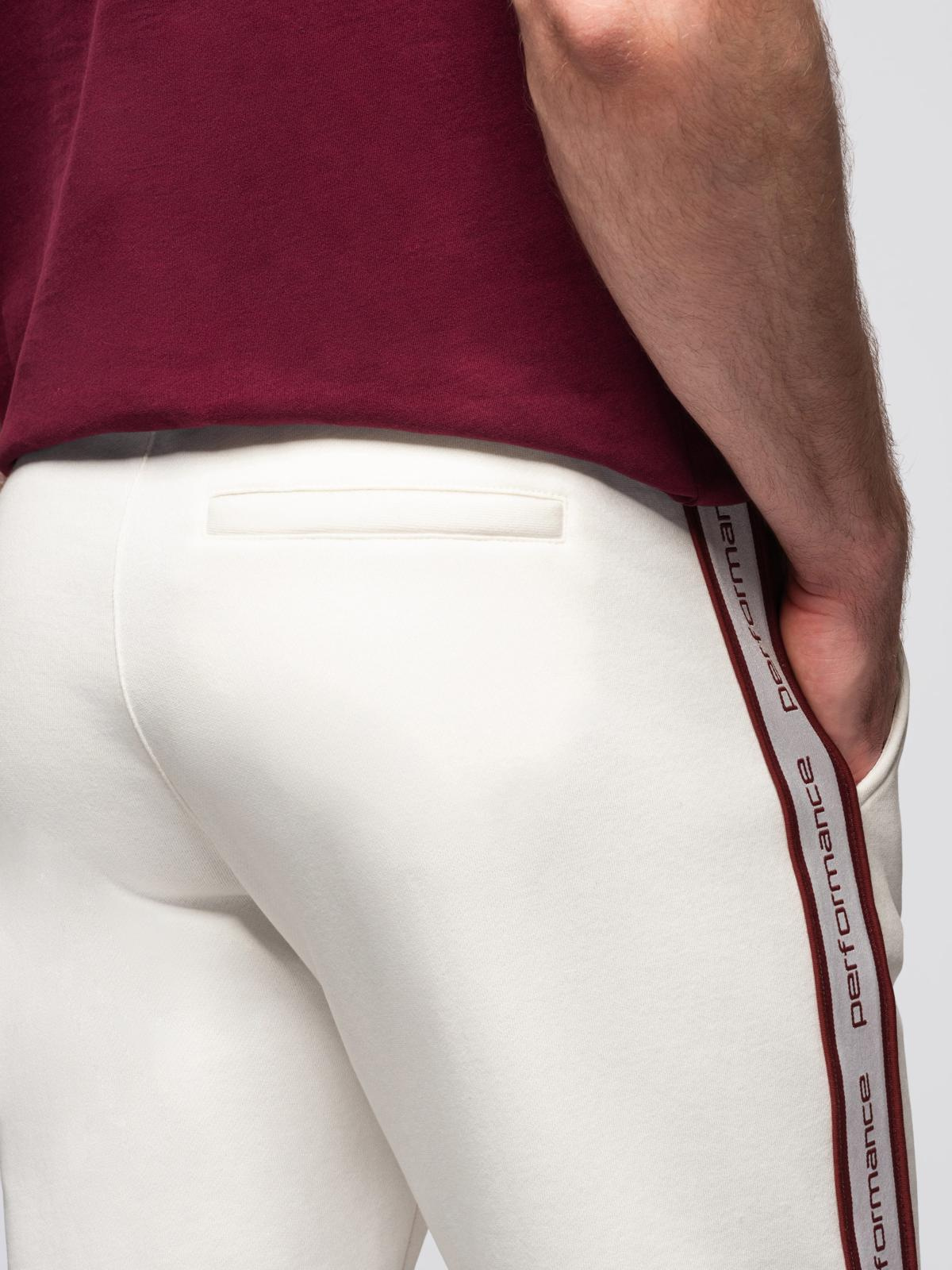 Ombre Men&#039;s sport jogger pants with stripes - cream