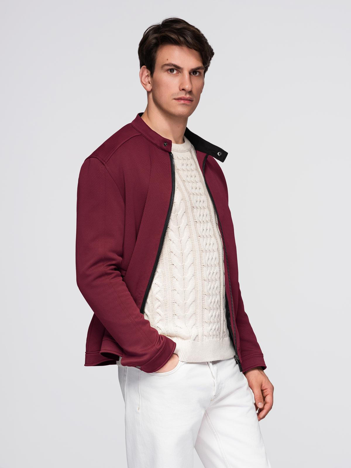 Ombre Men&#039;s structured fabric biker jacket