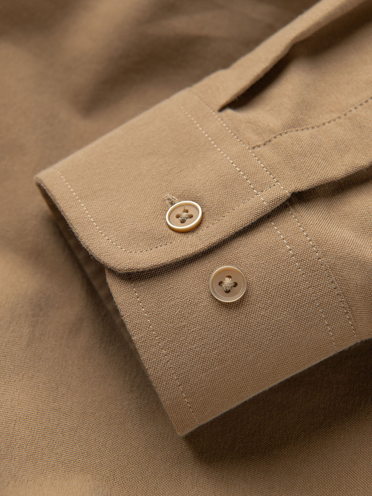 Ombre Men's REGULAR FIT cotton shirt with pocket - light brown