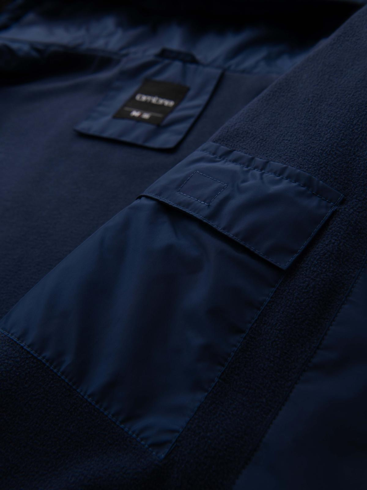 Ombre Lightweight colorful men&#039;s sports jacket with fleece - green and navy blue