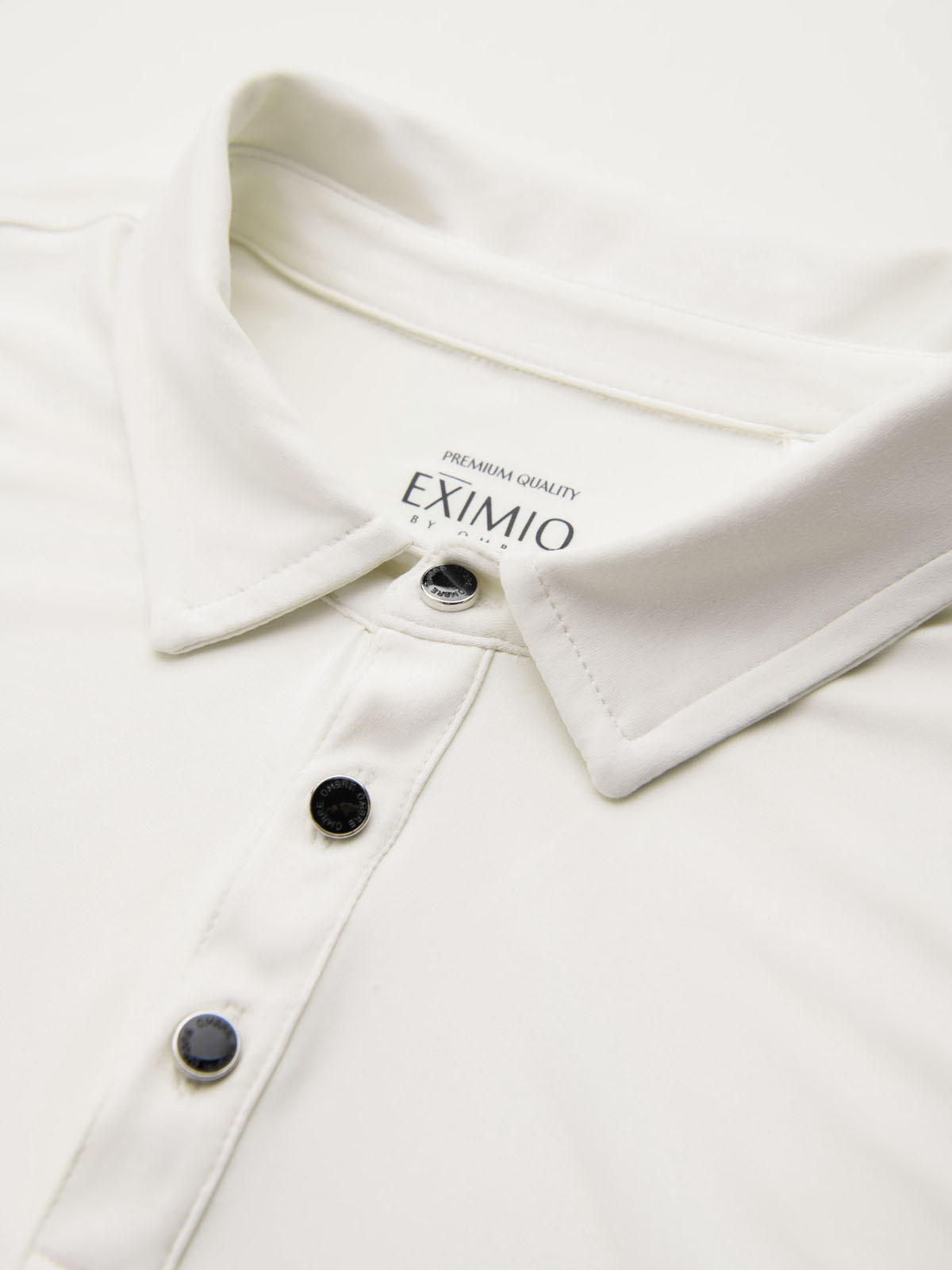 Ombre Long sleeve polo shirt with elegant branded buttons - cream