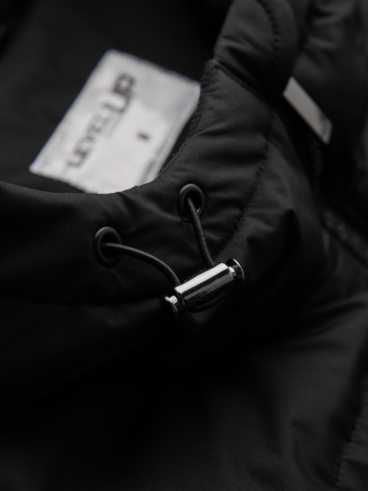 Ombre Men&#039;s classic long hooded jacket - black