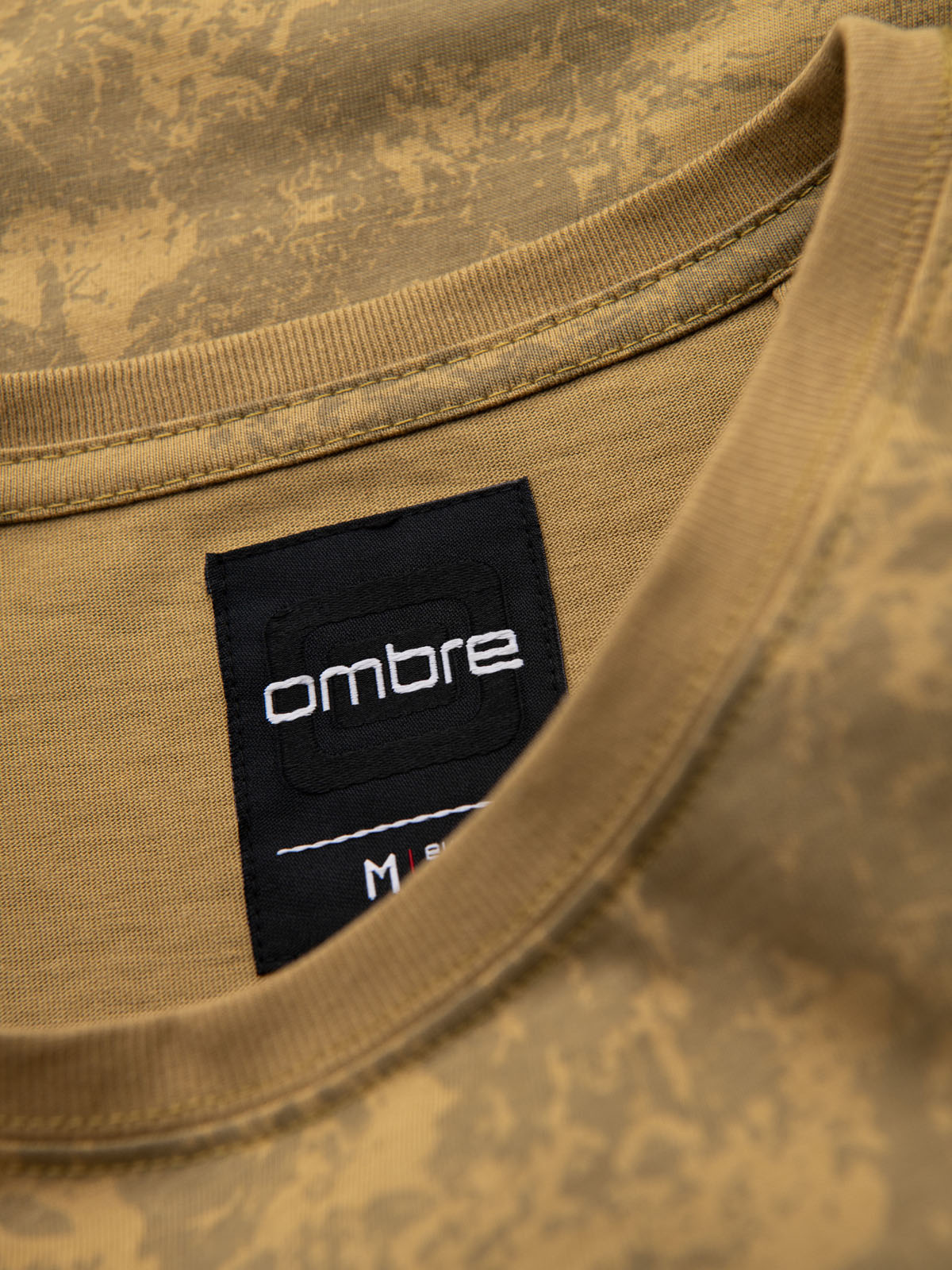 Ombre Men's patterned cotton short-sleeved T-shirt - olive