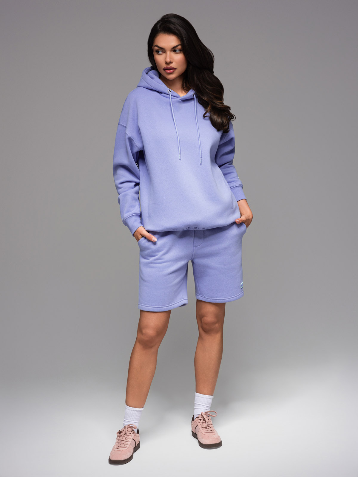 Ombre UNISEX sweatshirt set for couples hoodie + athleisure style shorts