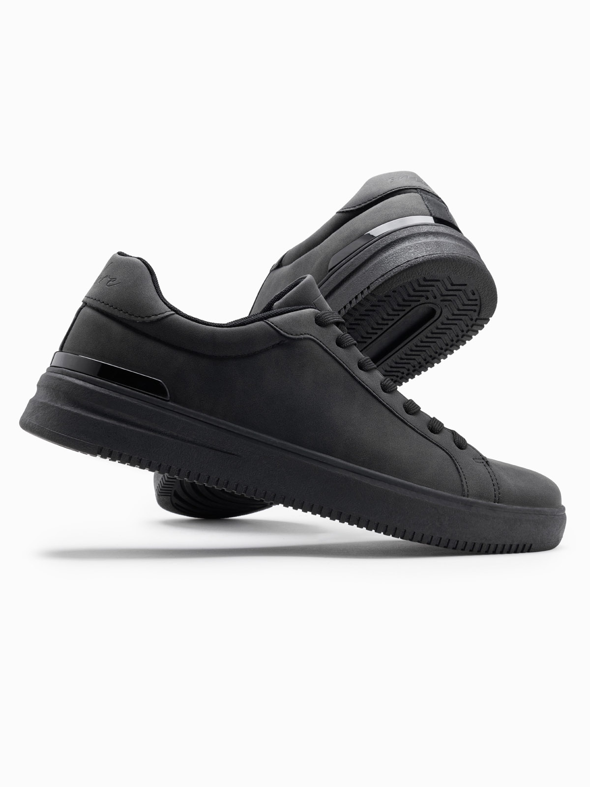 Ombre Casual uniform men&#039;s eco nubuck shoes - black