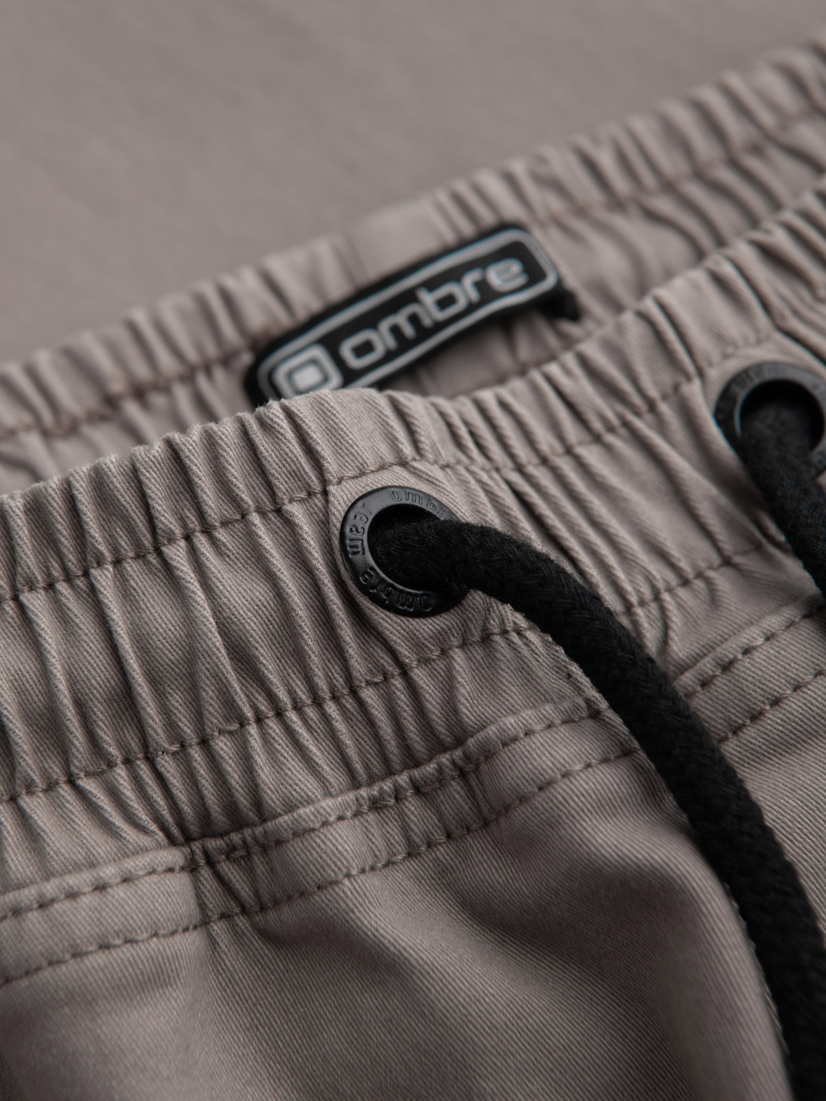 Ombre Men's JOGGER pants with zippered cargo pockets - dark beige