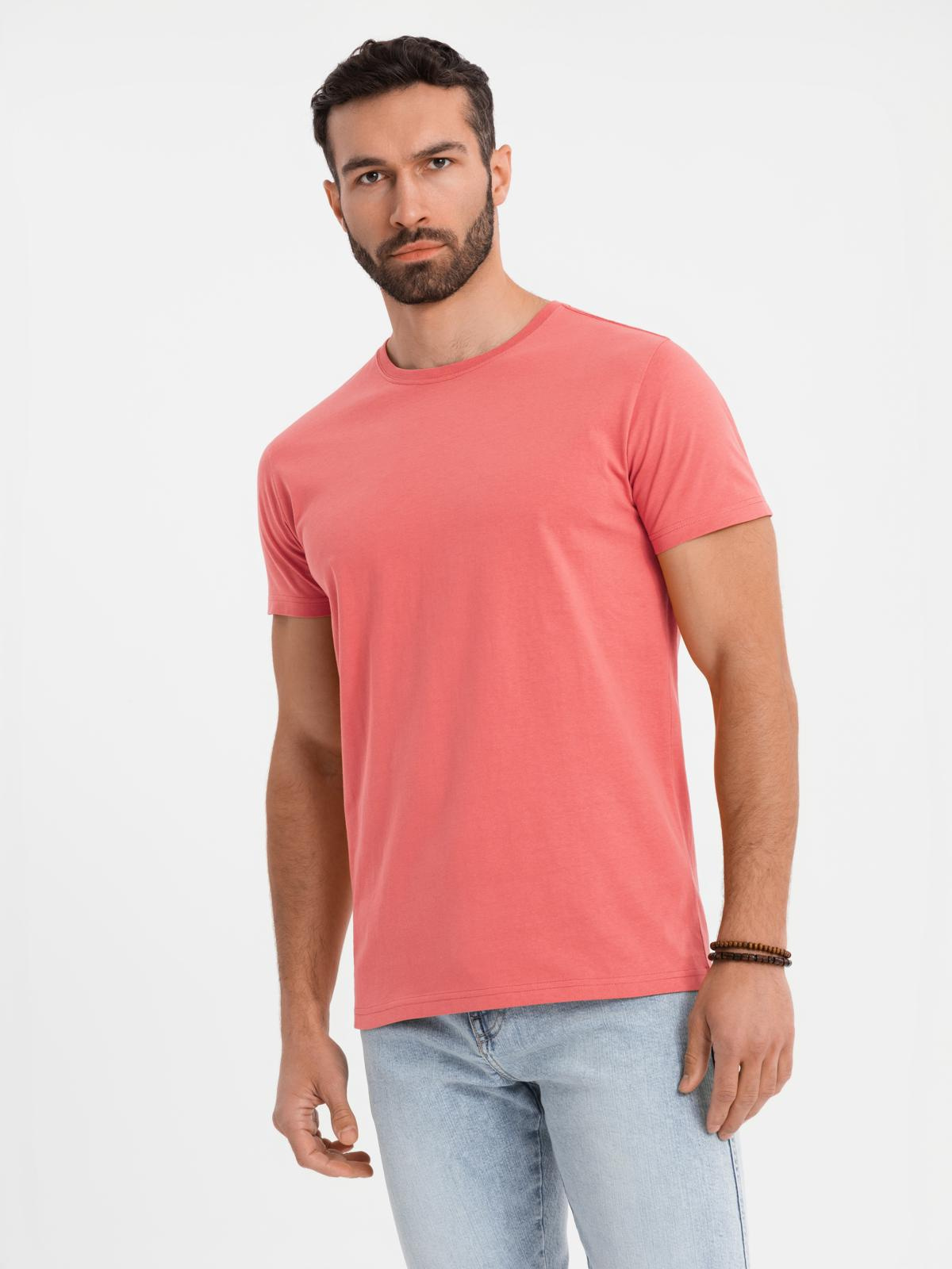 Ombre BASIC mens classic cotton T-shirt - coral