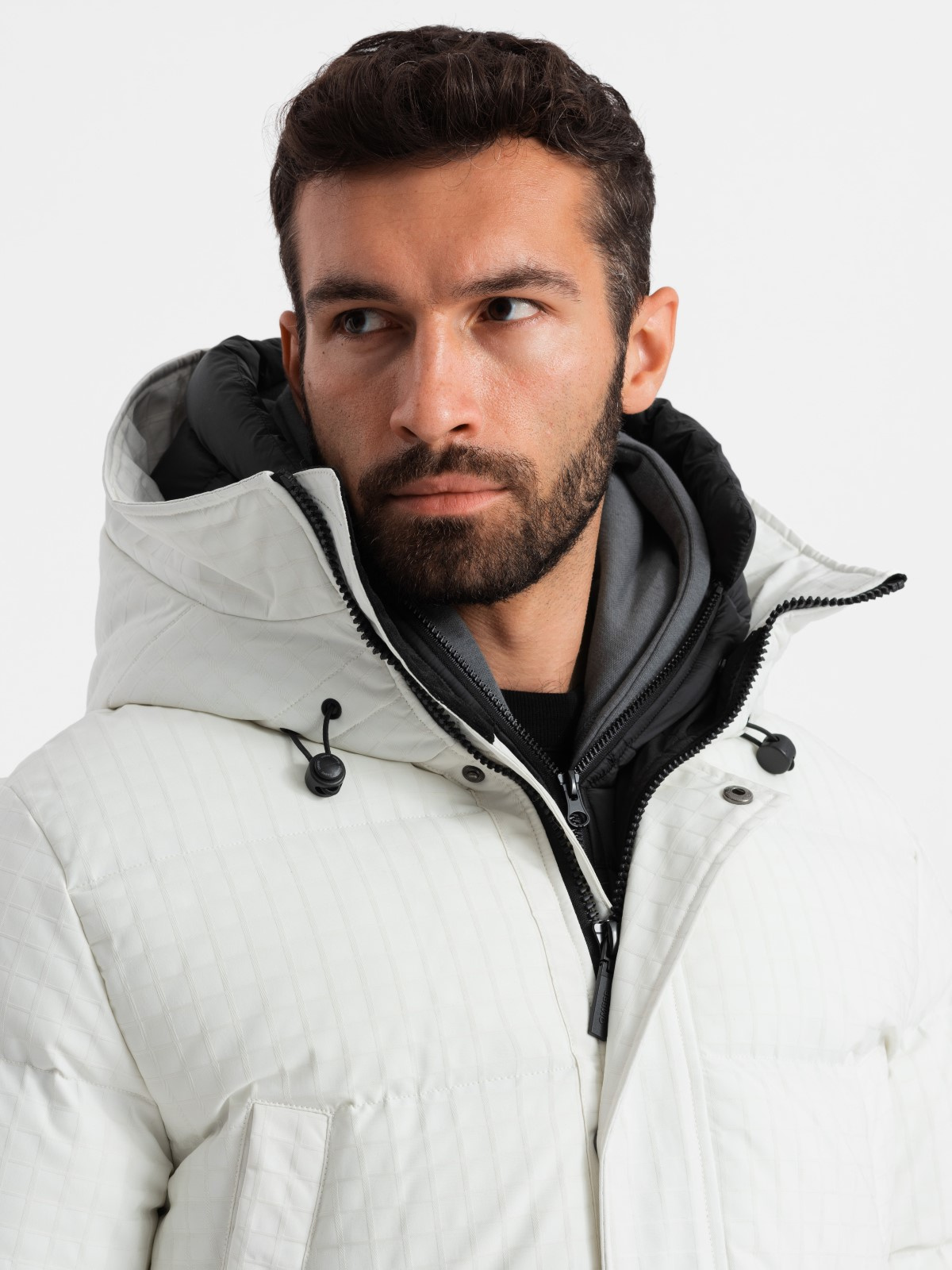 Ombre Outdoor long men&#039;s parka jacket - white