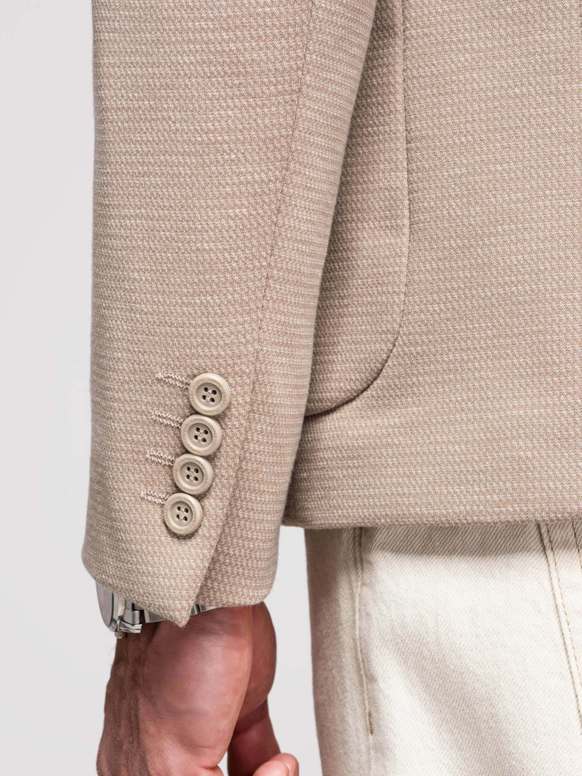 Ombre Elegant fitted men's structured knit blazer - beige