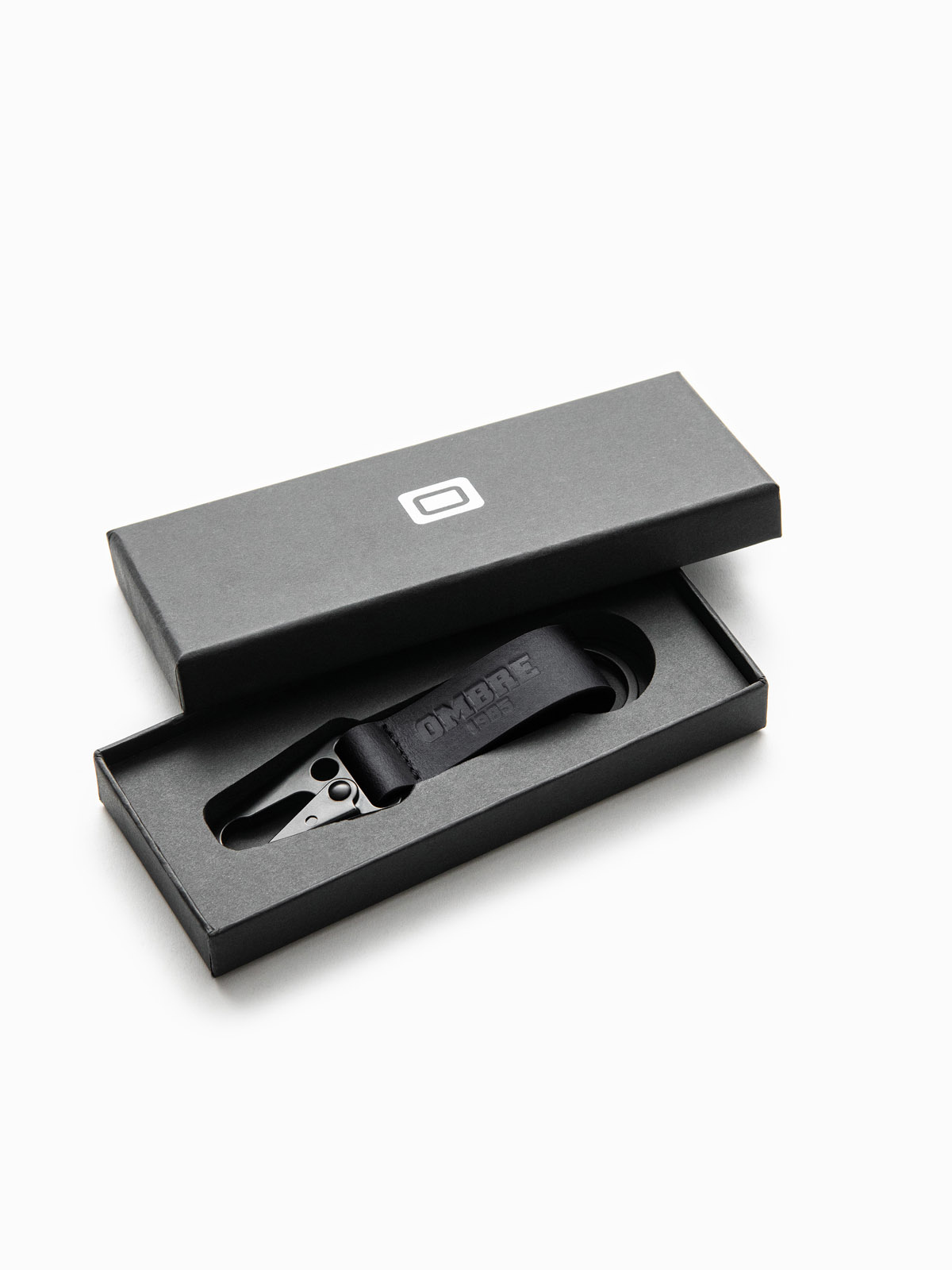 Ombre Men's key ring with snap hook - black