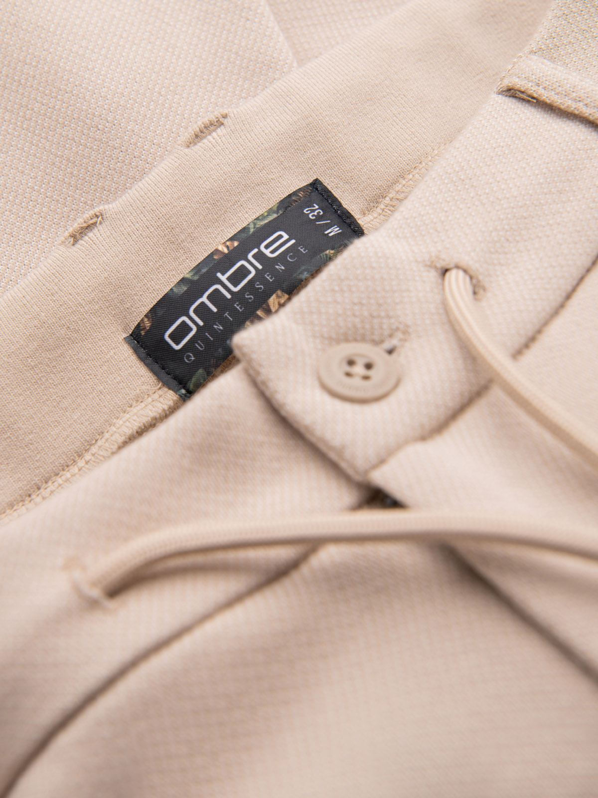 Ombre CARROT men's pants in structured two-tone knit - beige