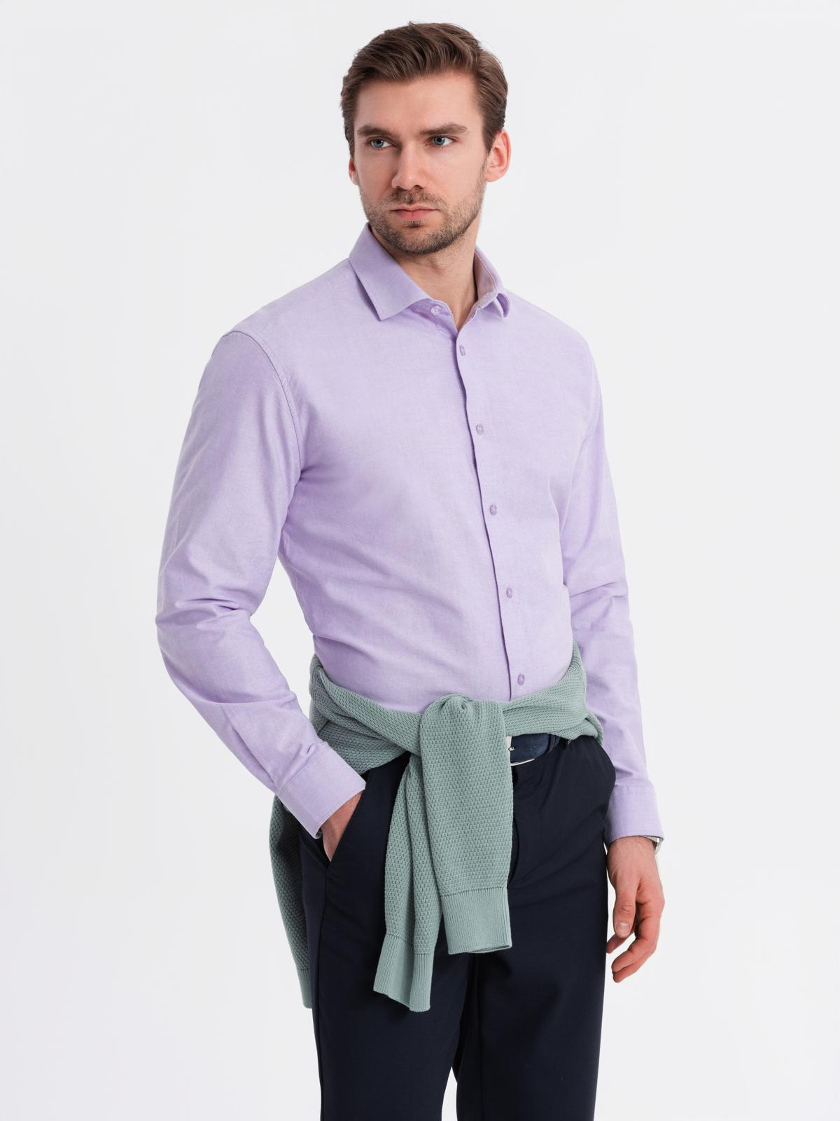 Ombre Men's cotton pastel oxford shirt - lavender
