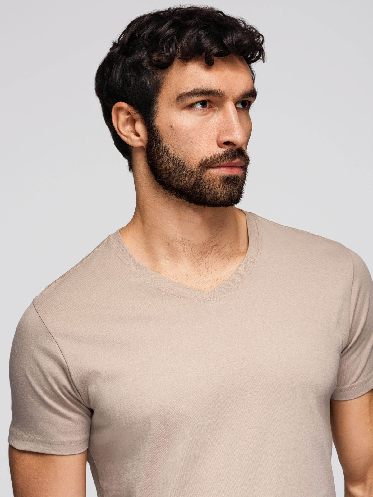 Pánske bavlnené tričko Ombre BASIC s V-výstrihom - set