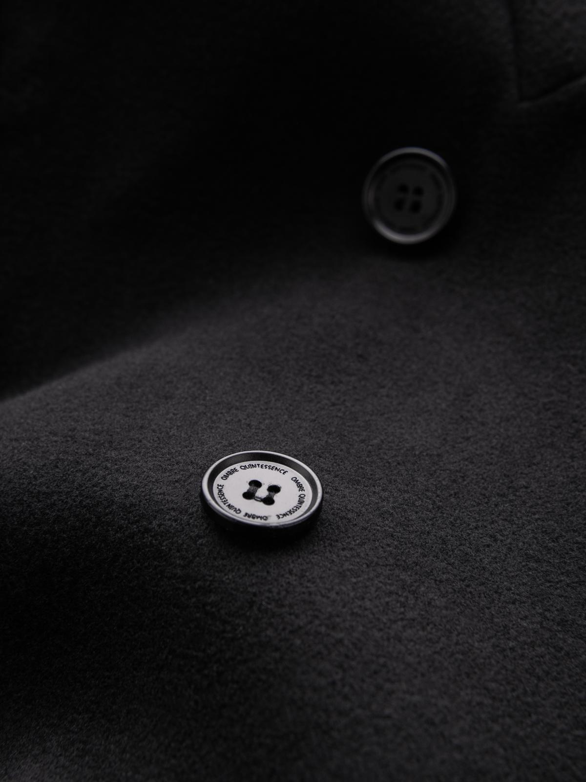 Ombre Men's coat with high collar and asymmetrical fastening - black
