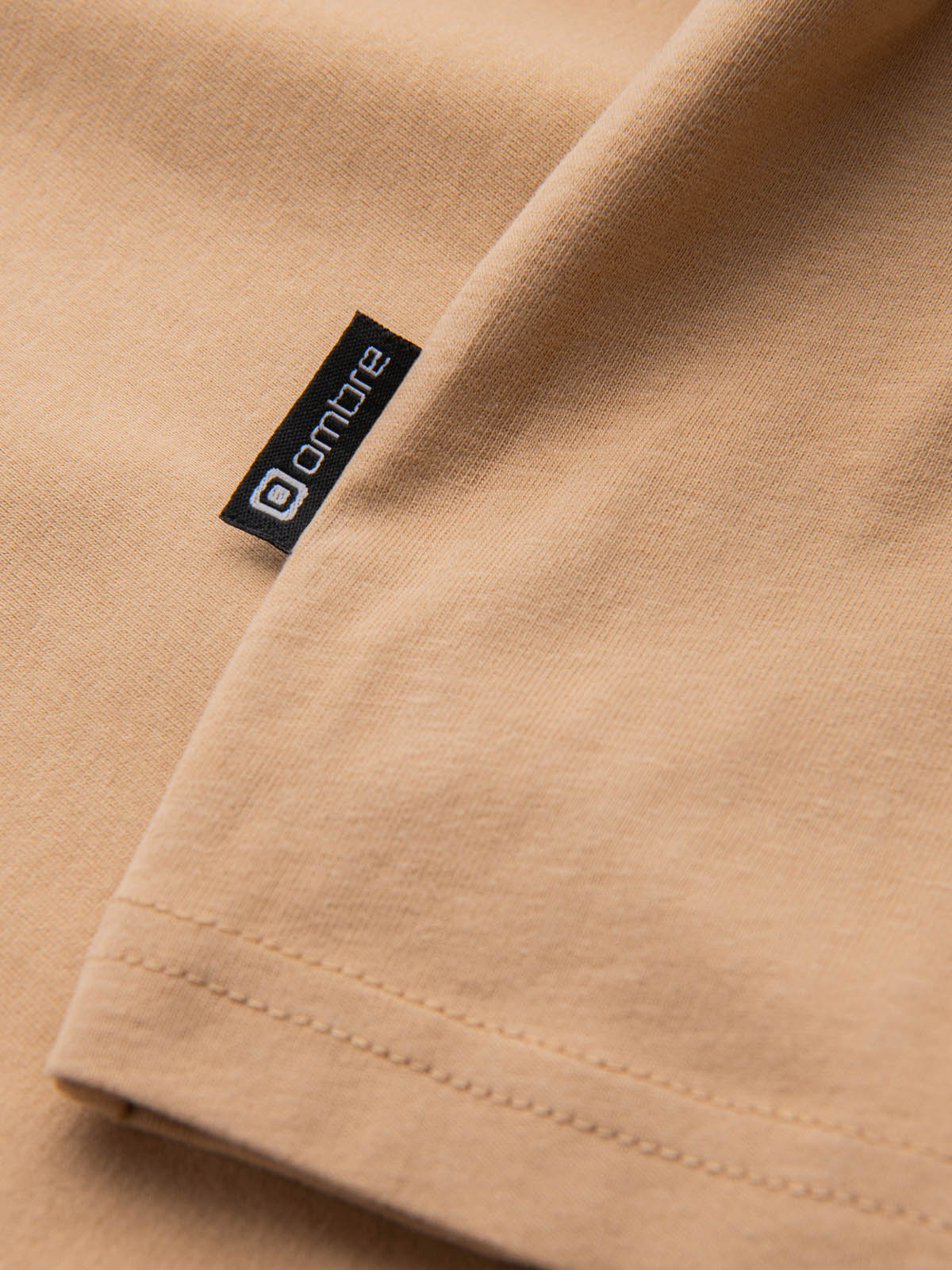 Men's cotton t-shirt with pocket print Ombre Streetstyle - sand