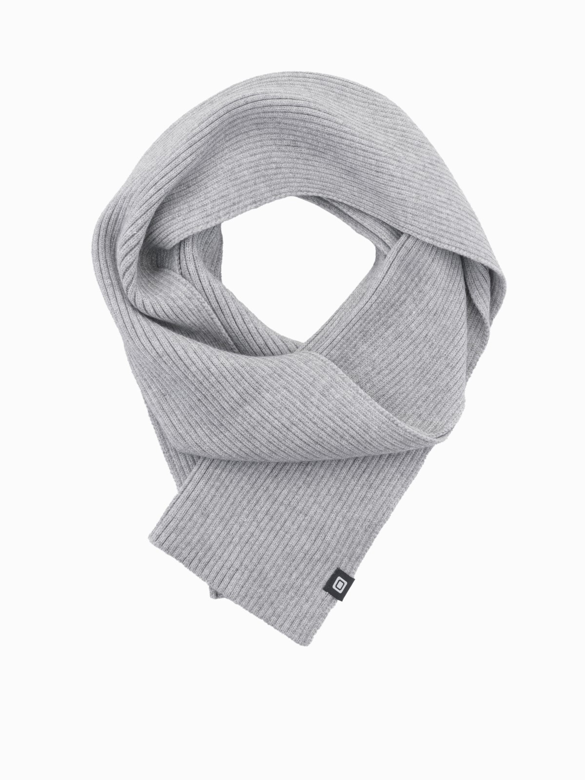 Ombre Men's Monochrome Ribbed Knit Scarf - Grey