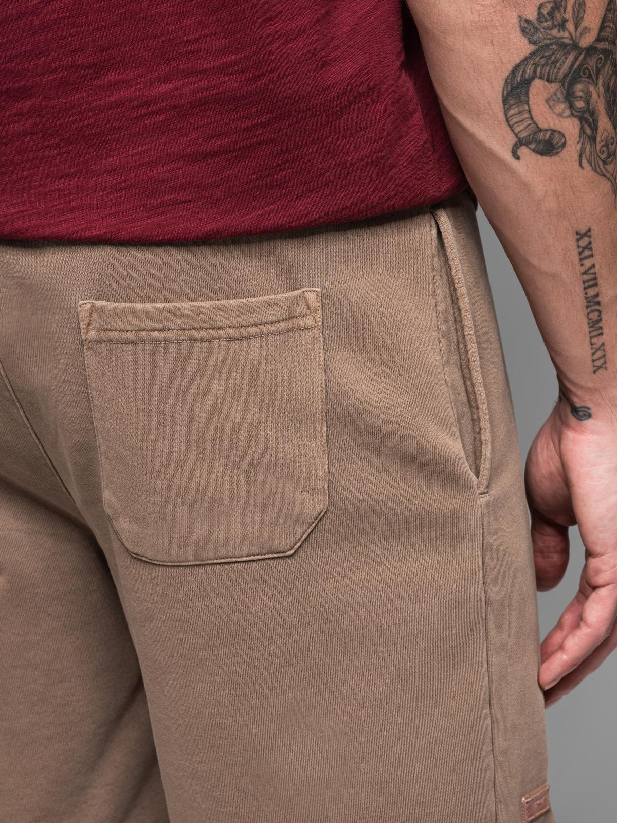 Ombre RELAXED FIT men&#039;s athleisure style short sweat shorts - light brown