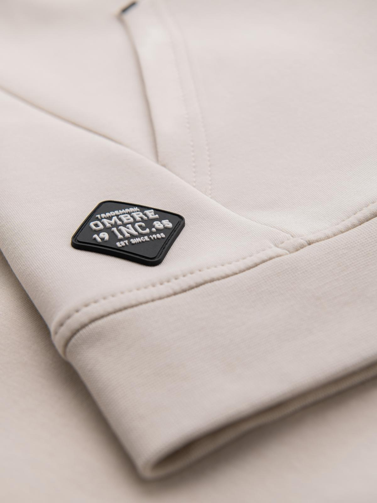 Ombre Sweatshirt unzipped hoodie in streetwear style - sand