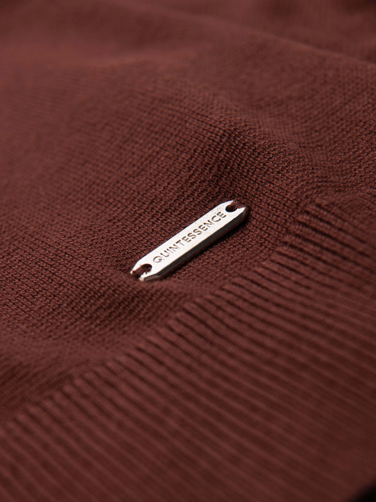 Ombre Men&#039;s sweater with round neckline in stretch knit with classic weave - maroon